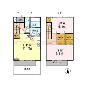 ルミエールあぞの（103） 1の間取り画像