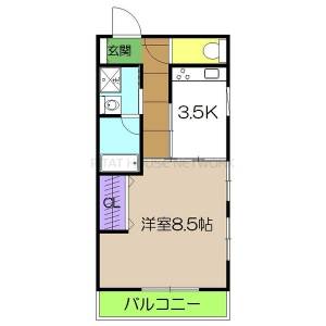 クローバー南川添 401の間取り画像