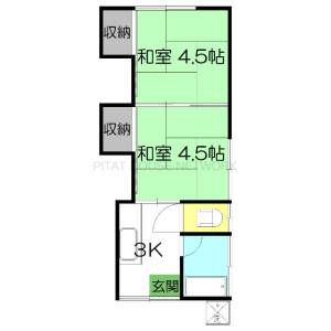 城北荘 1Fhigasiの間取り画像