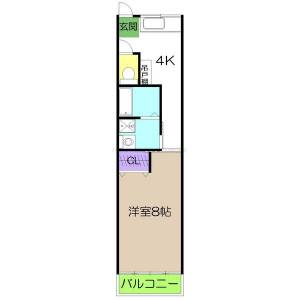 江ノ口コーポ 302の間取り画像