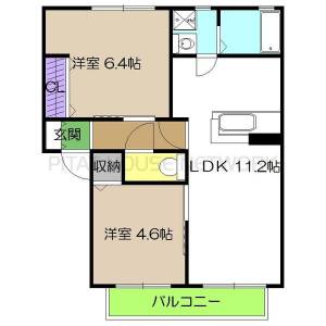 フレグランス桃源 102の間取り画像