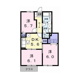 ヴィラ西秦 102の間取り画像