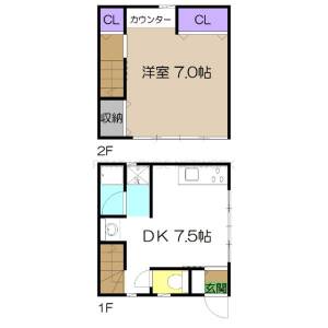 曙町1丁目棟割貸家 の間取り画像