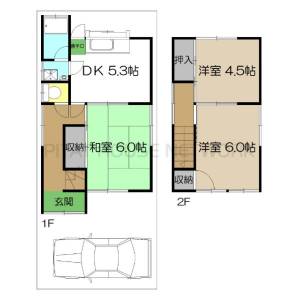 北秦泉寺貸家　東棟 の間取り画像