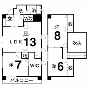 クレアフジモト 602号室の間取り画像