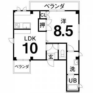 リバーサイド唐人 302の間取り画像