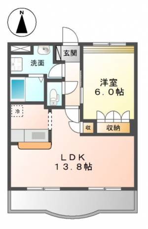 高知市朝倉横町 賃貸マンション 1LDK 203の間取り画像