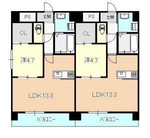 高知市南御座 賃貸マンション 1LDK 704の間取り画像