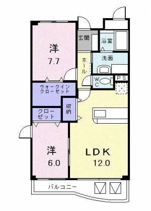 フィオーレ鏡川 505の間取り画像