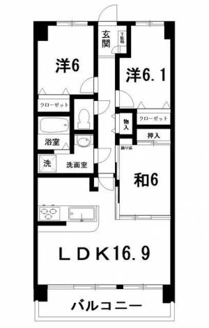 高知市葛島2丁目 賃貸マンション 11万円 503の間取り画像