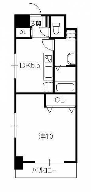 高知市杉井流 賃貸マンション 1LDK 404の間取り画像