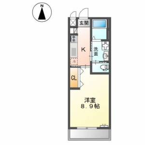 高知市薊野東町 賃貸アパート 1K 205の間取り画像