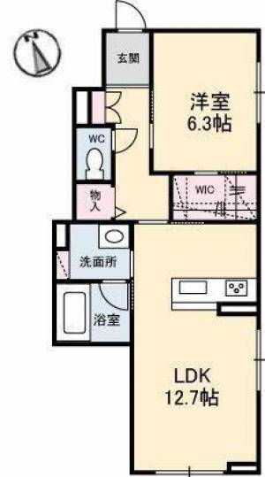 ベレオ中須賀 102の間取り画像