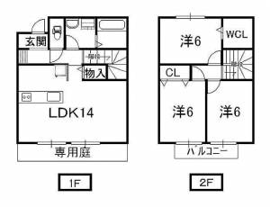 ローズコート南久万 105の間取り画像