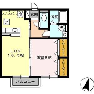 コモド伊勢崎 102の間取り画像