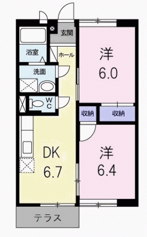 メゾンコンフォート 101の間取り画像