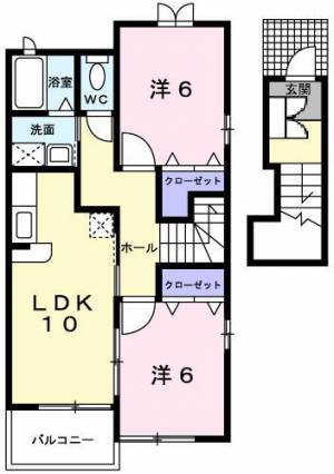 アンジュ　キャトル　Ｂ 201の間取り画像