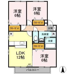 セジュール　ウィルモア 203の間取り画像