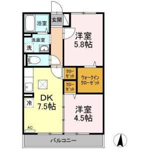 ジュネス北御座 103の間取り画像