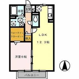 リヴェール北御座　Ｃ棟 105の間取り画像