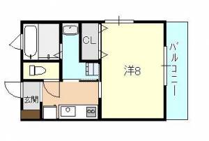 高知市昭和町 賃貸アパート 1K 203の間取り画像