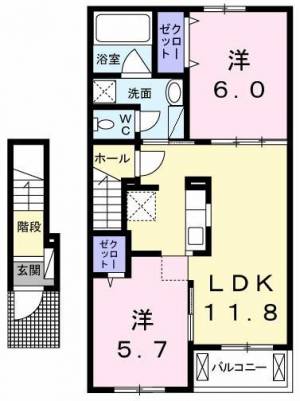 レジデンス　コンフォート　Ｂ 203の間取り画像