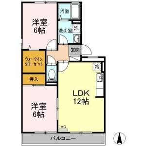 ヴィレッジ札場　Ａ棟 202の間取り画像