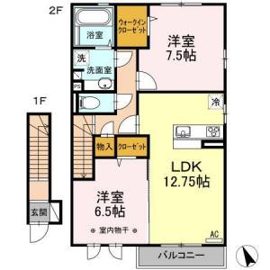 ヴァンヴェール大津 205の間取り画像