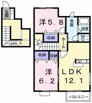 ４ｂｅａｔスクエア　Ｔａｋｅ２ 201の間取り画像