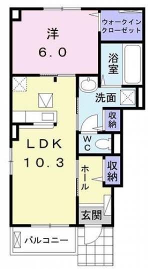 メゾン　ミモザ　Ｄ 101の間取り画像