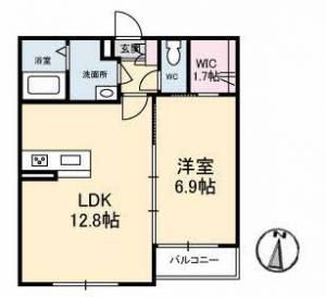 高知市一宮南町1丁目 賃貸アパート 1LDK 202の間取り画像