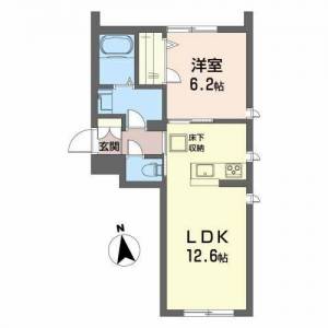 高知市一宮中町3丁目 賃貸アパート 1LDK 103の間取り画像