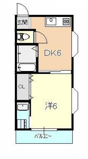 高知市南御座 賃貸アパート 1DK 310の間取り画像