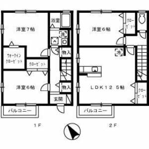 リヴェール　Ａ 101の間取り画像