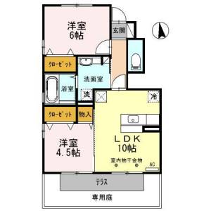 高知市一宮徳谷 賃貸アパート 2LDK 103の間取り画像