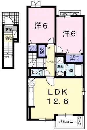 パインツリープレイス　Ｂ 201の間取り画像