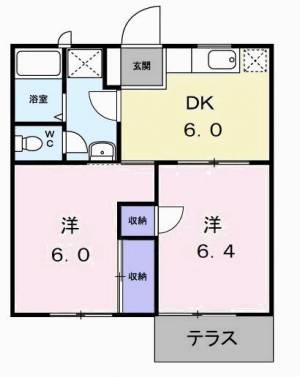 ニューエル長岡Ａ 101の間取り画像