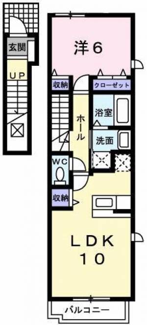 松岡ハイツII　Ｂ 201の間取り画像