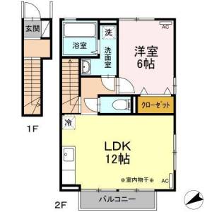 高知市一宮東町3丁目 賃貸アパート 1LDK 201の間取り画像