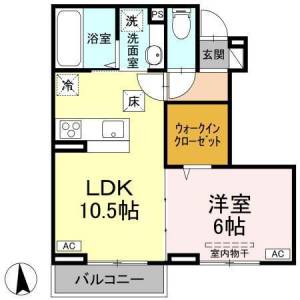 高知市福井町 賃貸新築アパート 1LDK 102の間取り画像