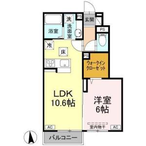 高知市福井町 賃貸新築アパート 1LDK 103の間取り画像