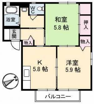 シャーメゾン愛宕山　A棟 202の間取り画像