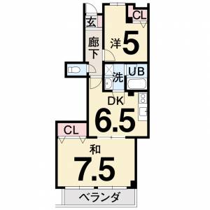 レインボービル 402号の間取り画像