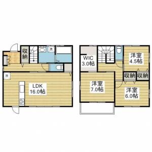 戸建賃貸西垣生戸建 の間取り画像