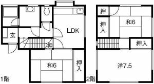 売借家2棟 の間取り画像