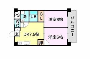 第5ゴトービル 602号の間取り画像