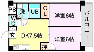 第5ゴトービル 602号の間取り画像