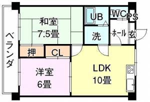 第7ゴトービル 410号の間取り画像