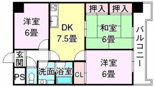  第1ゴトービル 307号の間取り画像