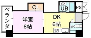 第3ゴトービル 506号の間取り画像